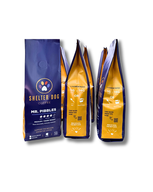 Mr. Pibbles Medium Roast Whole Bean Wholesale Case (6 × 12 oz Bags)