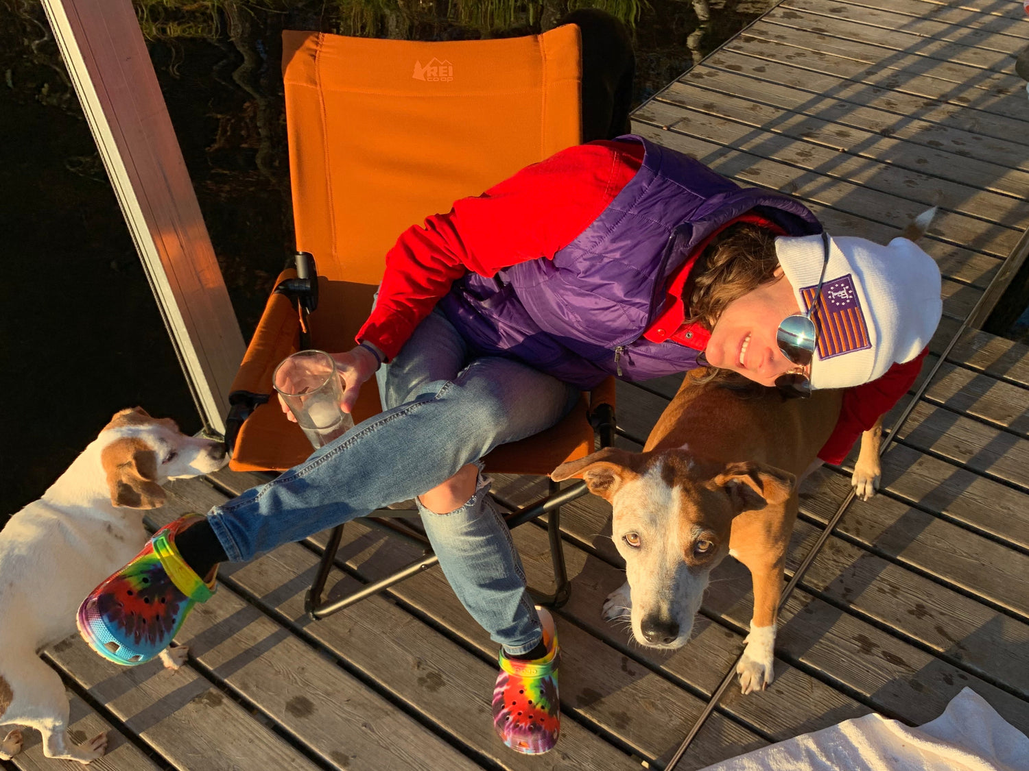 shelby with her two dogs